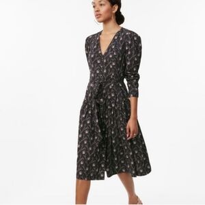 La vie Rebecca Taylor Aubrie Trellis Button Front long sleeve Dress